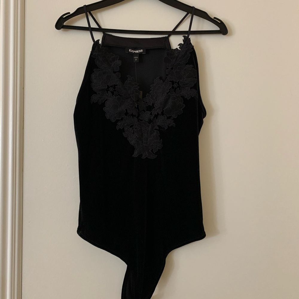 Express Velvet Embroidered Bodysuit